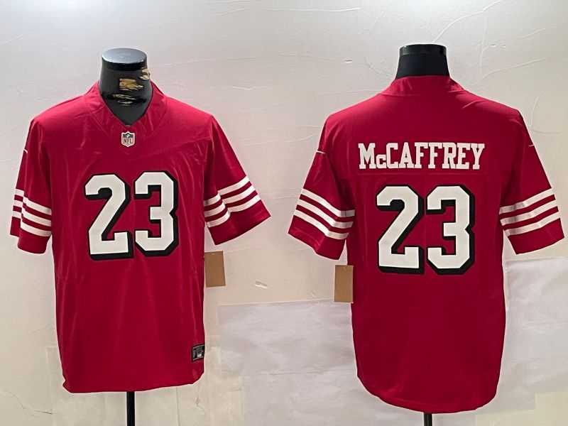 Men San Francisco 49ers #23 Mccaffrey Red Three generations 2024 Nike Vapor Limited NFL Jersey style 1->san francisco 49ers->NFL Jersey